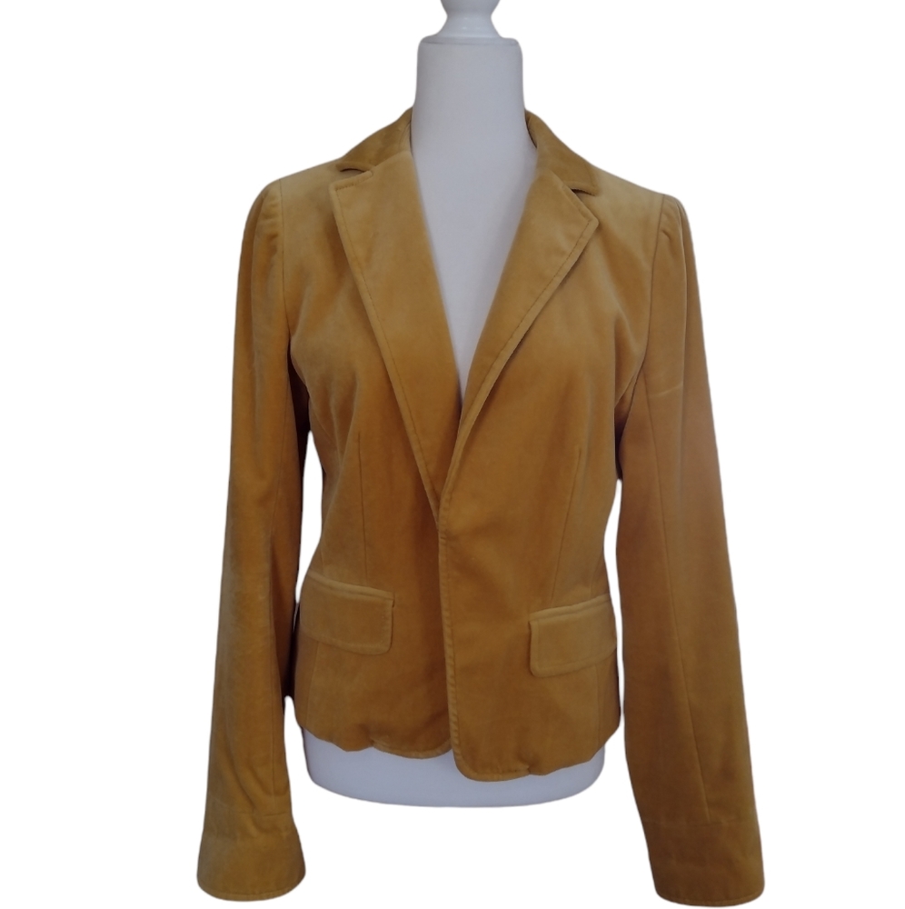 J Crew Ecole velvet mustard blazer women's size 10